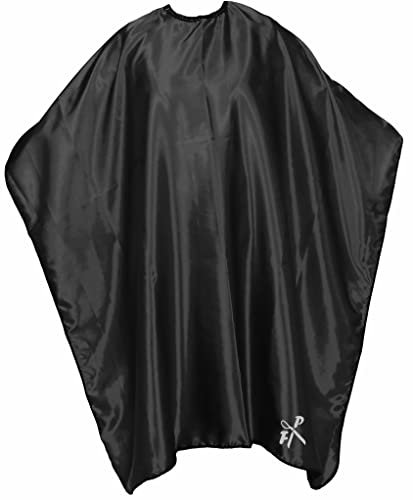 FP ►►► Azione mantello da parrucchiere Salon – Ottima qualità – Colore a scelta (da rivenditore tedesco per parrucchieri!) (nero), Nero , 128 x 146 cm