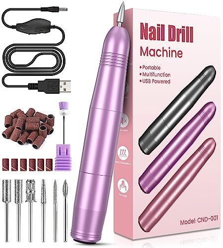 Fresa per Unghie, KOOFIT Fresa per Unghie Professionale, Manicure Elettrico e Pedicure, 20000 RPM Velocità Regolabil Lima Unghie Elettrica con Casa e Salone Usare, Regalo per Ragazze Donne Mamma