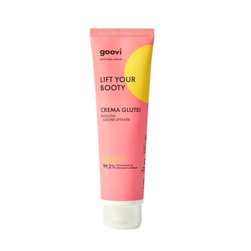 Goovi, Lift Your Booty Crema Rassodante Glutei ad Azione Elasticizzante, Liftante e Idratante, Texture Leggera a Rapido Assorbimento, Formula con Estratto di Mora, Profumazione Dolce Fruttata, 150 ml