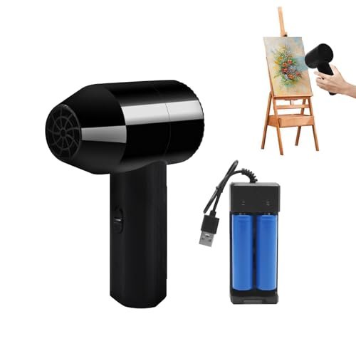 HASAIKA® Asciugacapelli Senza Fili, Asciugacapelli Portatile Batteria, Ideato per gli studenti di arte per asciugare rapidamente i dipinti. (Nero)