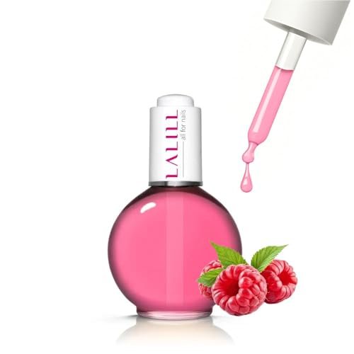 LALILL Olio per Cuticole e Unghie 75ml – Lampone – Flacone con Pipetta – Idratante, Rigenerante – Uso Professionale e Domestico