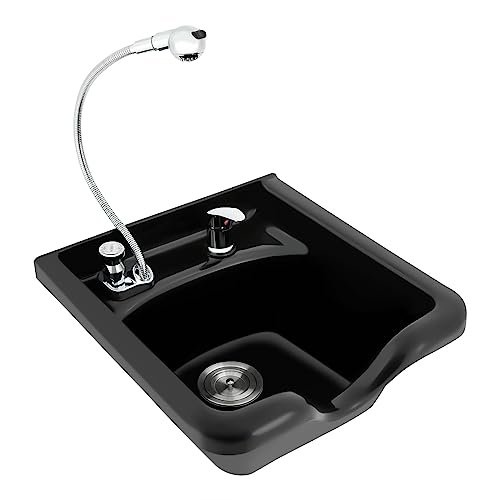 Lavabo Barbiere Nero Shampoo Bowl ABS Barbiere Lavello con rubinetto Spa lavello Salone di bellezza Attrezzature per parrucchieri