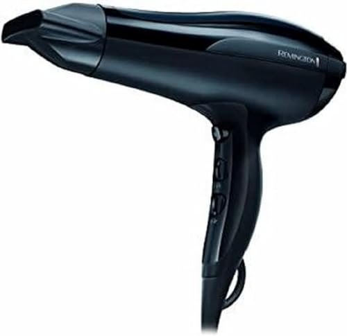 Remington Pro-Air D5210 - Asciugacapelli 2200W, Con Ioni per risultati piu Luminosi e meno Crespi, Bacchetta per styling, 3 livelli di riscaldamento e 2 livelli di ventola, Nero