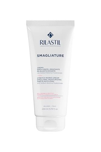Rilastil Crema Smagliature, Trattamento Contro le Smagliature, Emolliente, Idratante ed Elasticizzante per pelli sensibili,Confezione da 200 ml
