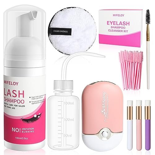 Set di 9 extension per ciglia, per salone, uso domestico, shampoo per ciglia, occhi in miniatura USB, per rimuovere gli occhi, per ciglia usa e getta, spazzola per mascara, spazzola per la pulizia,