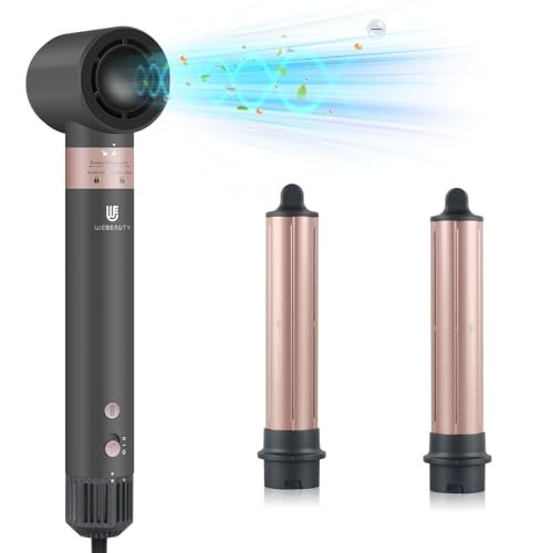 webeauty 3 in 1 Asciugacapelli,110,000 GIRI/MIN, 20M/S Phon Capelli Ad Alta Velocità,200 Milioni di Ioni Negativi Airstyler, Con Air Arricciacapelli Automatico Per Un'Asciugatura Rapida e Ricci