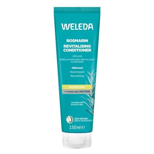 WELEDA Balsamo Rivitalizzante al Rosmarino, con olio di jojoba biologico, proteine ​​idrolizzate e arginina nutre i capelli e ne mantiene il volume senza appesantire (1x150 ml)