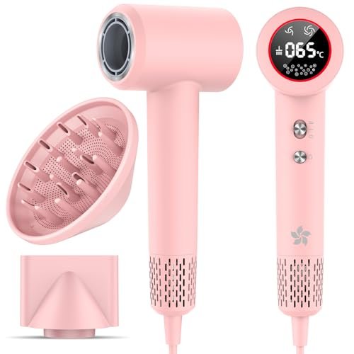 Asciugacapelli Ionico con Diffusore, Phon Capelli Professionale, Phon al Plasma da 400 Milioni, Motore Brushless da 110.000 giri/min per Asciugatura Rapida, 57dB Rumore Basso per Viaggio e Familiari