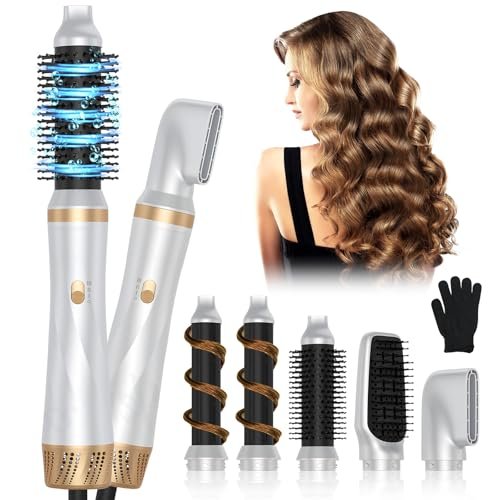 Bwaliffury Asciugacapelli Air Styler, Spazzola Asciugacapelli Multifunzione, Spazzola ad Aria Calda 1000W, Ferro Arricciacapelli, 5 Accessori, Airstyler Set per per Lisciante, Arricciare, Asciugare