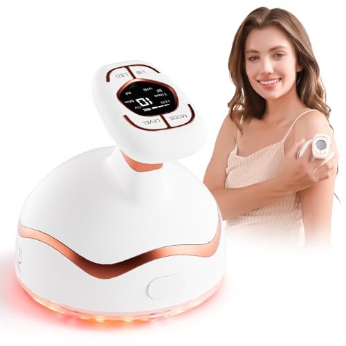 CARER BEAUTY 6 in 1 Macchina a Cavitazione Massaggiatore Anticellulite con Ultrasuoni RF EMS Luce Rossa e Blu Vibrazione per Riduzione della Cellulite e Rassodamento della Pelle