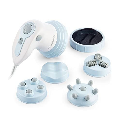 InnovaGoods - Massaggiatore Anticellulite a Infrarossi 5 in 1, Elimina Cellulite, Migliora Circolazione, Relax Muscolare, 5 Testine Intercambiabili, Bianco, ABS