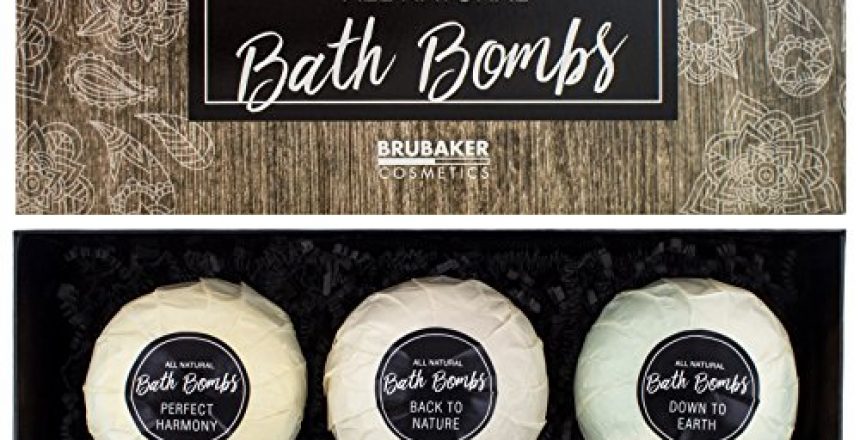 BRUBAKER Cosmetics Bombe da bagno 'All natural' - Set da 3 pezzi - vegane, fatte a mano, senza glutine e parabeni